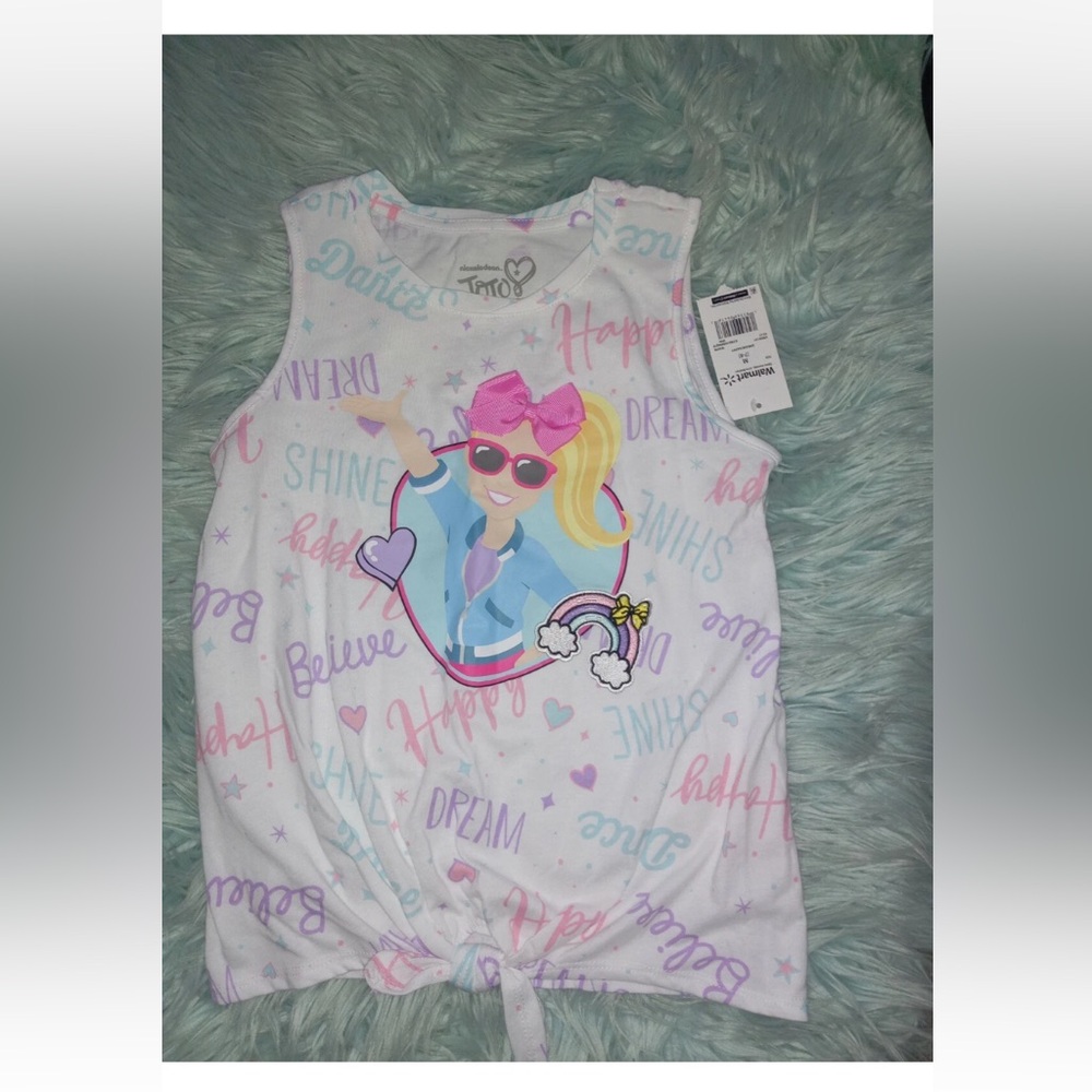 Kids Graphic Tank Top - White with Multicolor Print